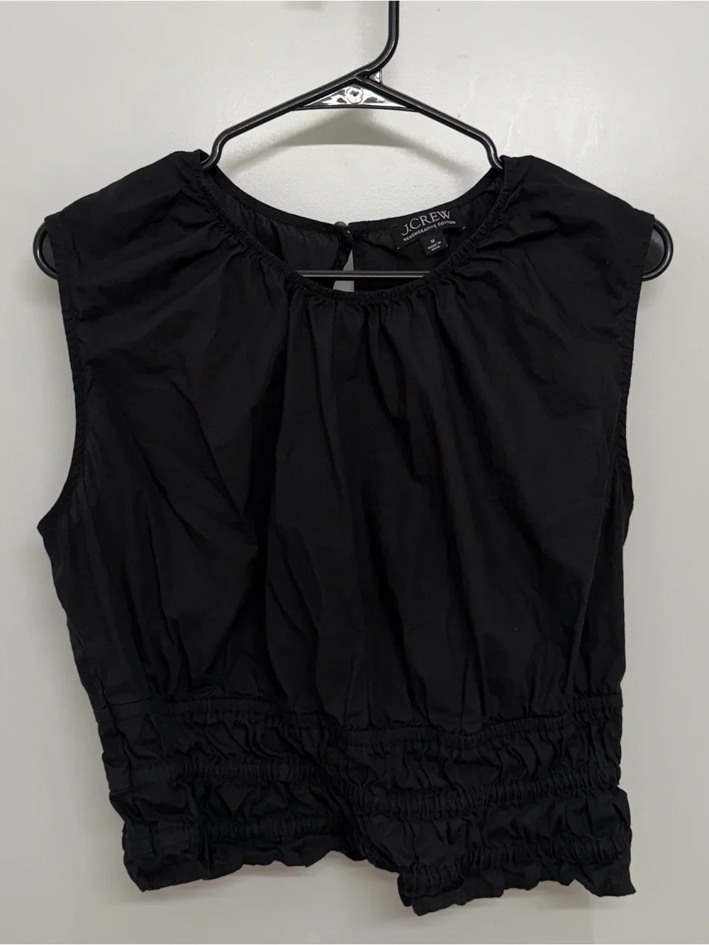 J. Crew Black Hyacinth Top in Cotton Poplin